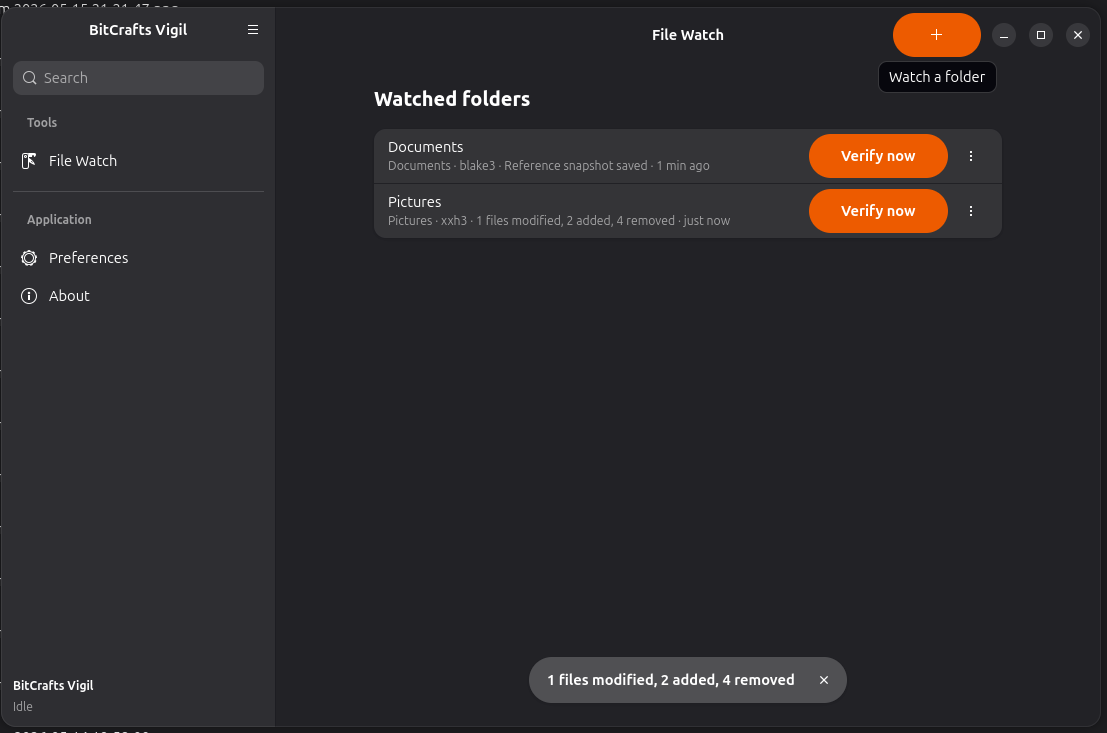 Verify result toast